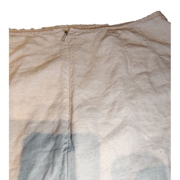 Lands End Skirt Womens 18 Linen A-Line Neutral Beige Rear Zip Coastal Beach - Picture 3 of 6